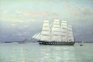 Een uitgaande schip onder volle zeilen, 1882